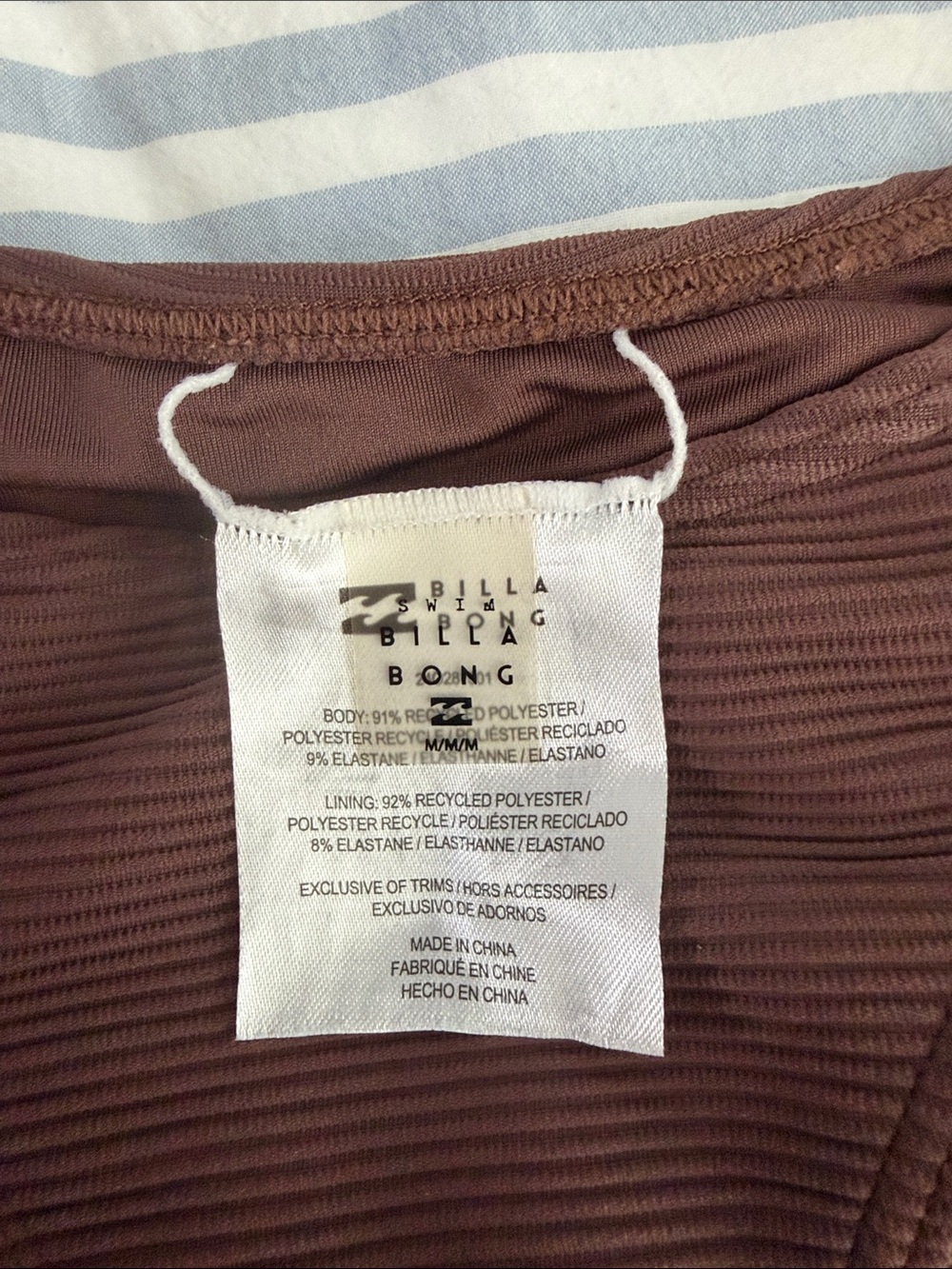 Billabong Brown Ribbed Bikini Bottom - Picture 2 of 3